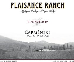 Plaisance Ranch Carménère 2019
